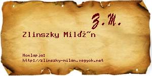 Zlinszky Milán névjegykártya