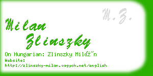 milan zlinszky business card